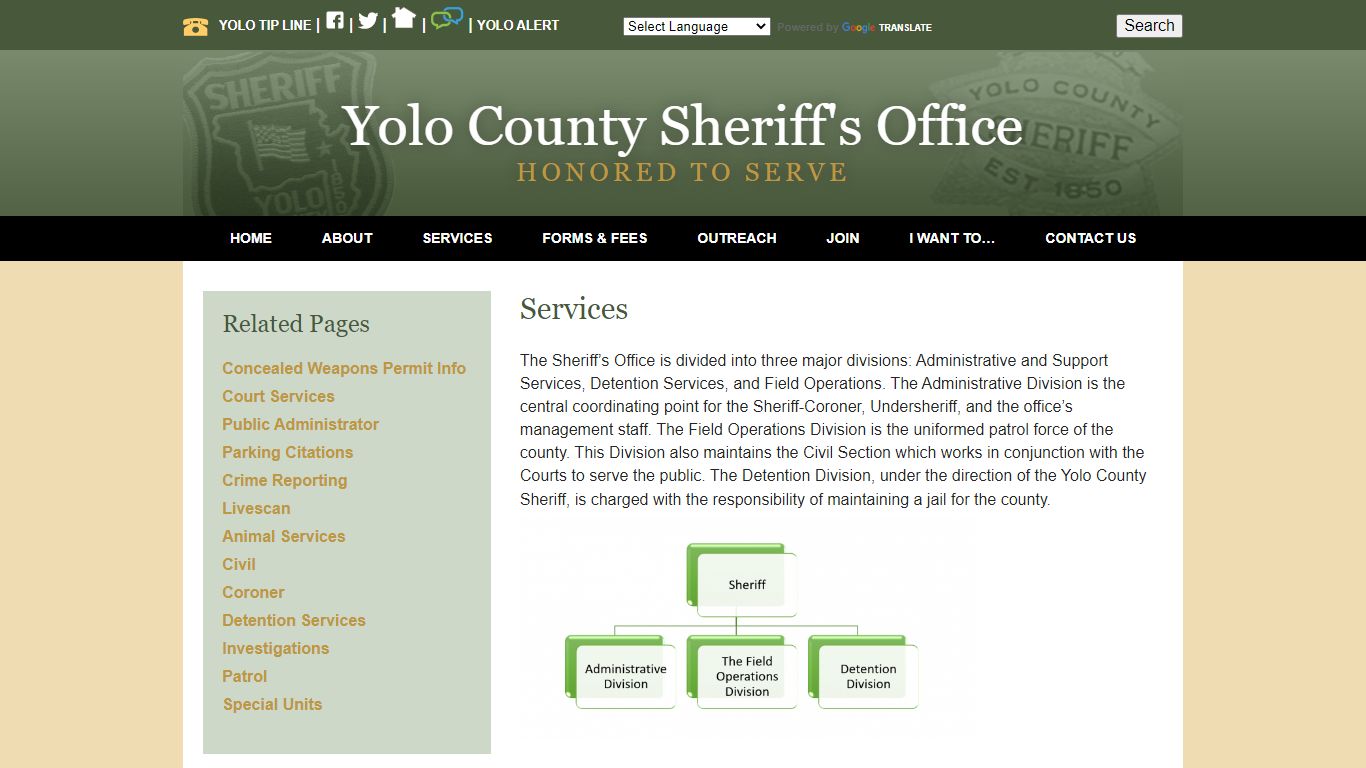 Services - Yolo County Sheriff's Office | Woodland, CA